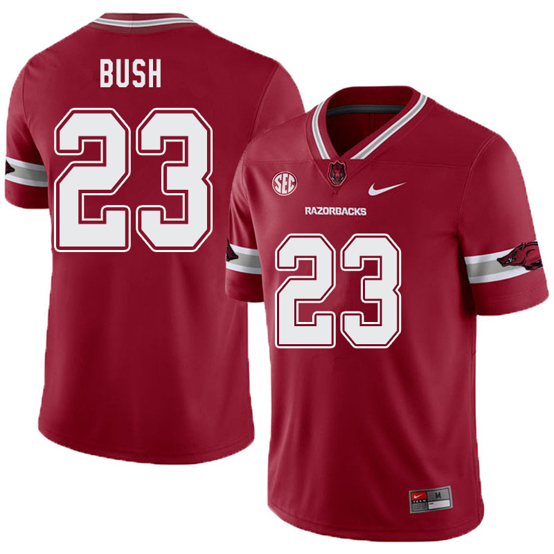 Men #23 Devin Bush Arkansas Razorbacks College Football Alternate Jerseys-Cardinal - Click Image to Close